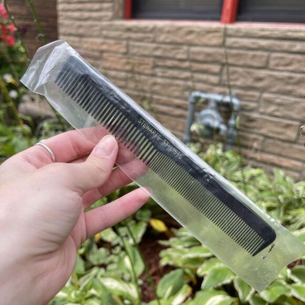 Vintage Stewarts Stylist Plastic Hair Comb USA Purse Pocket Unbreakable USED‎